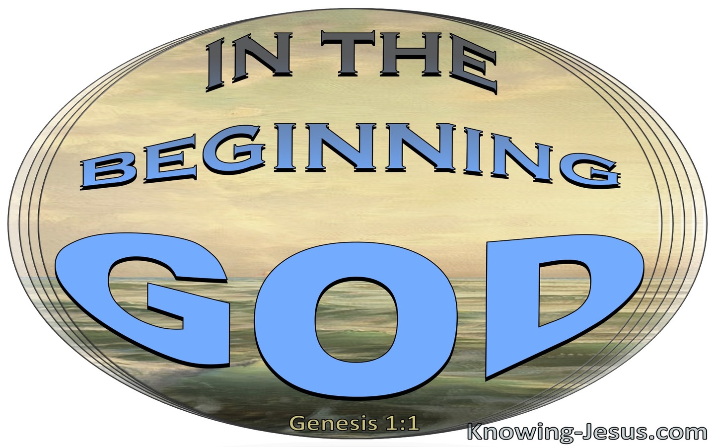 Genesis 1:1 In The Beginning God (blue)